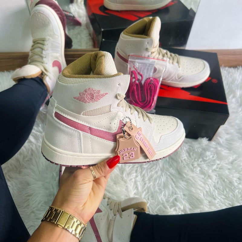 AIR JORDAN 1 ZOOM "BRANCO/ROSA