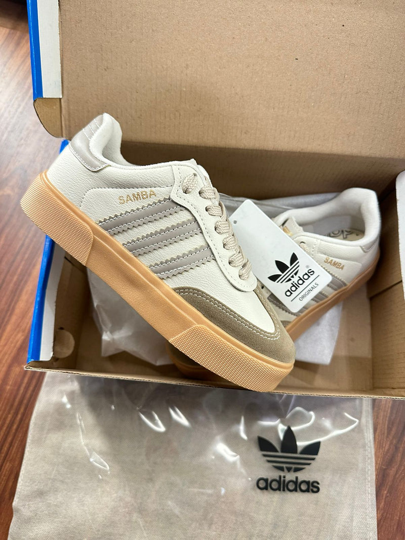 ADIDAS SAMBA RETRÔ BEGE CINZA