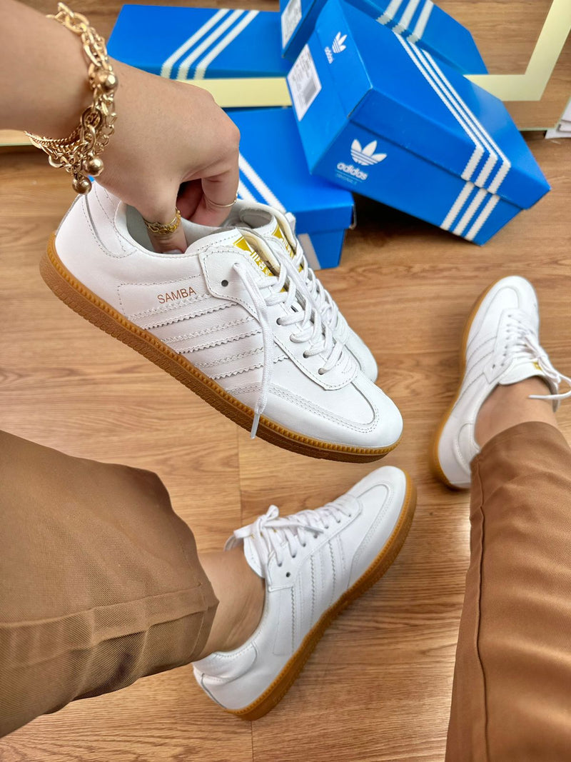 ADIDAS SAMBA COURO BRANCO LATEX