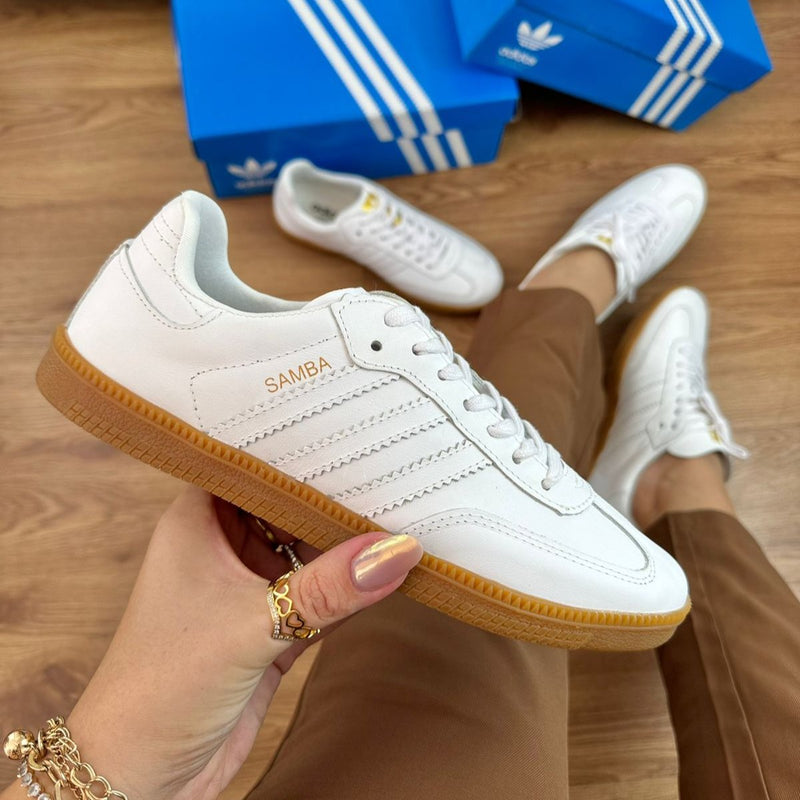 ADIDAS SAMBA COURO BRANCO LATEX